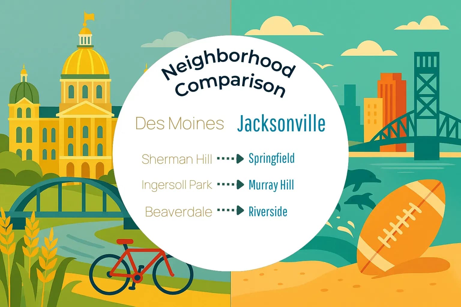 Des Moines vs Jacksonville Neighborhood Comparison