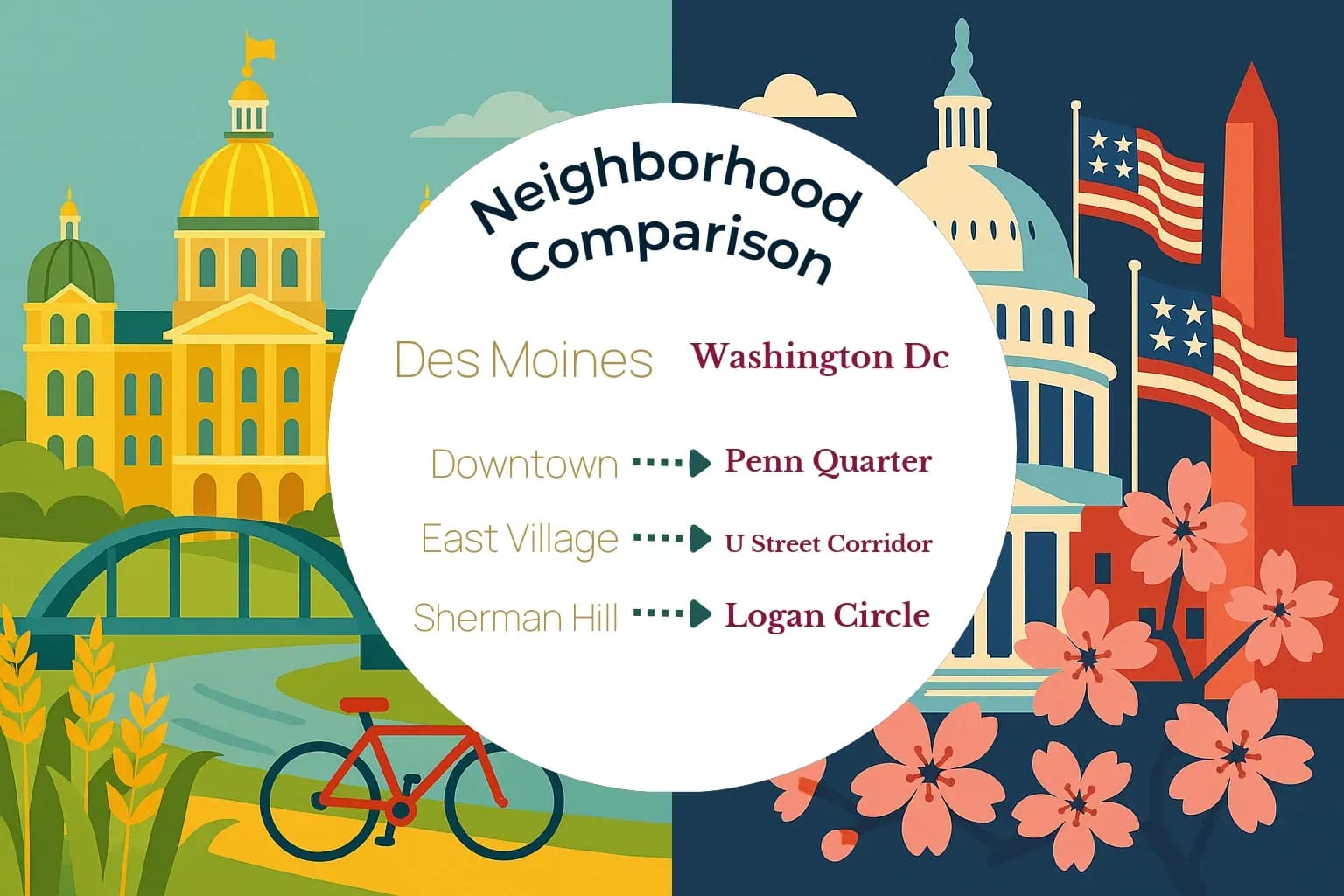 Des Moines vs Washington DC Neighborhood Comparison