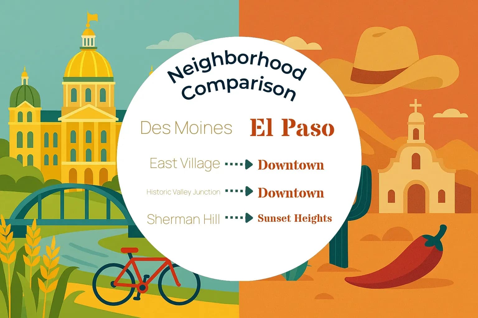 Des Moines vs El Paso Neighborhood Comparison