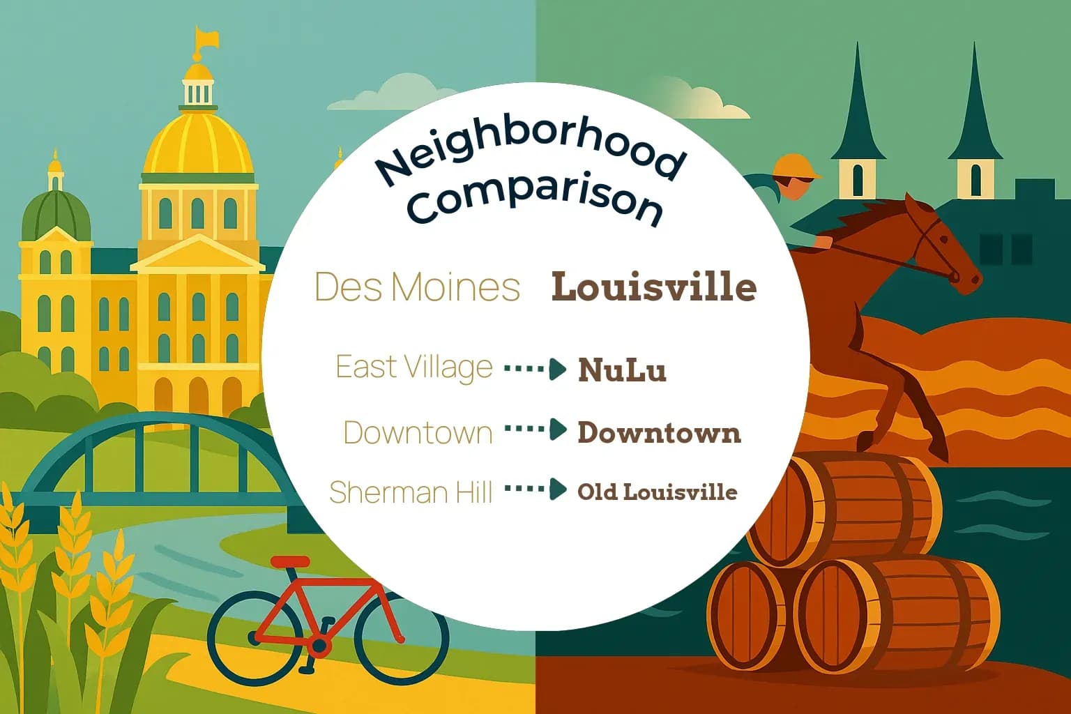 Des Moines vs Louisville Neighborhood Comparison