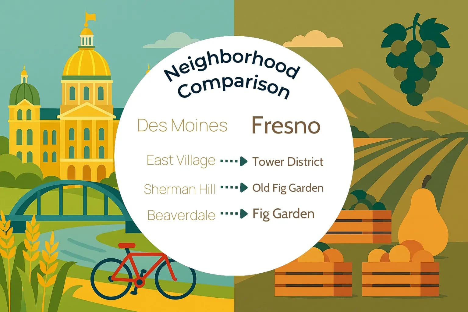 Des Moines vs Fresno Neighborhood Comparison
