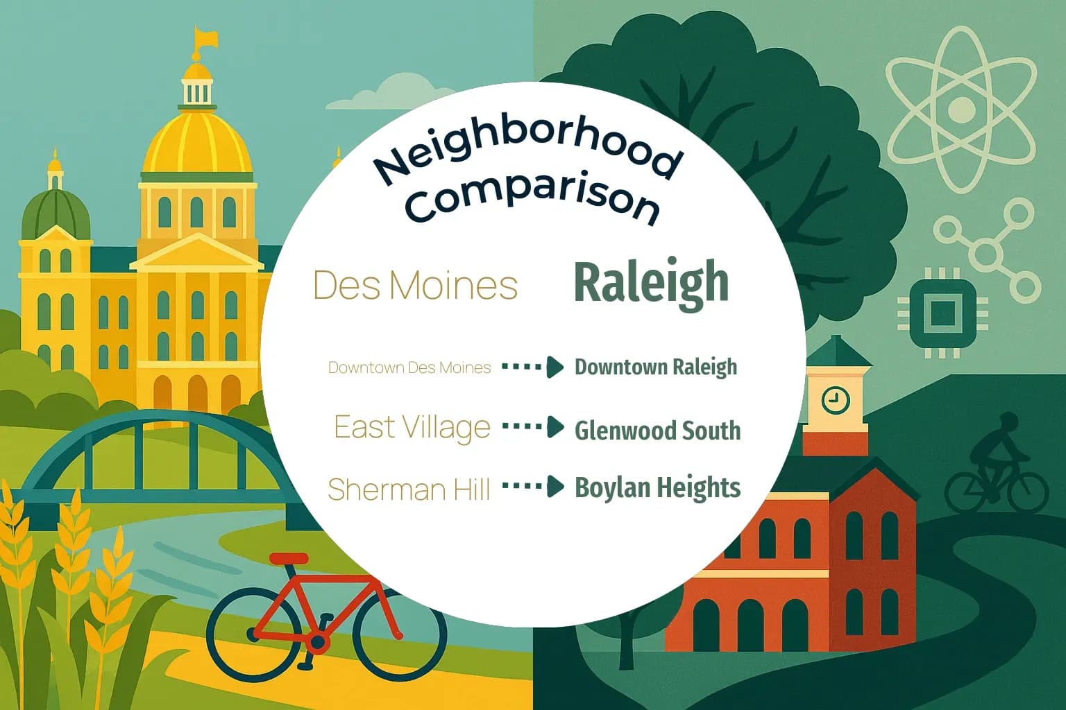 Des Moines vs Raleigh Neighborhood Comparison