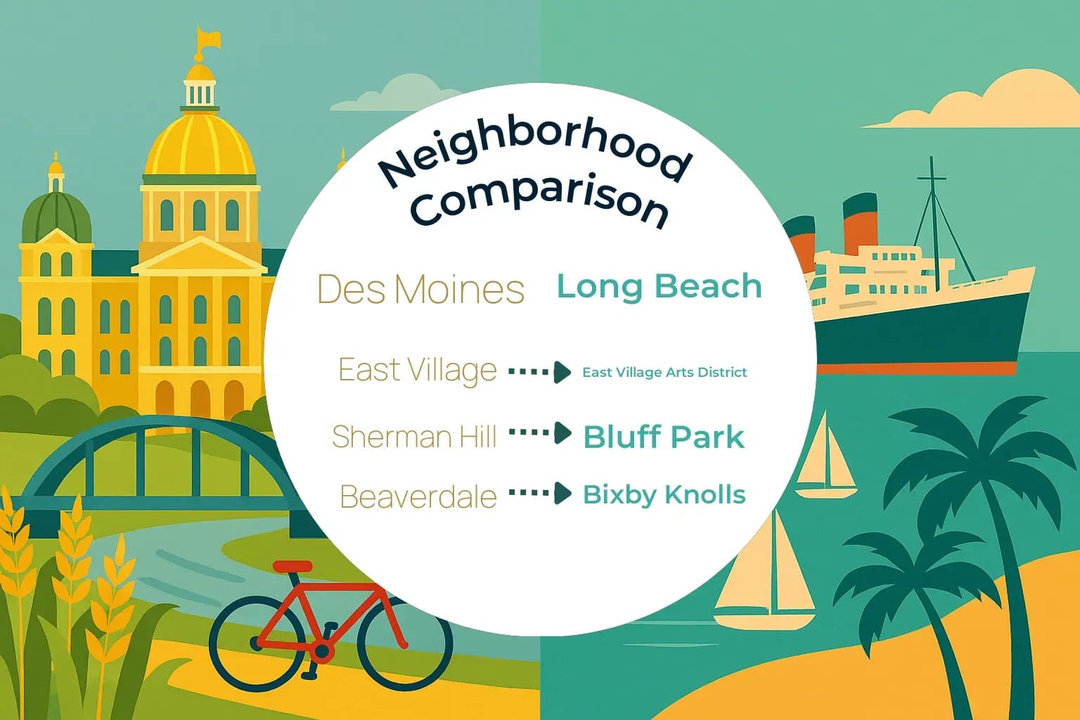 Des Moines vs Long Beach Neighborhood Comparison