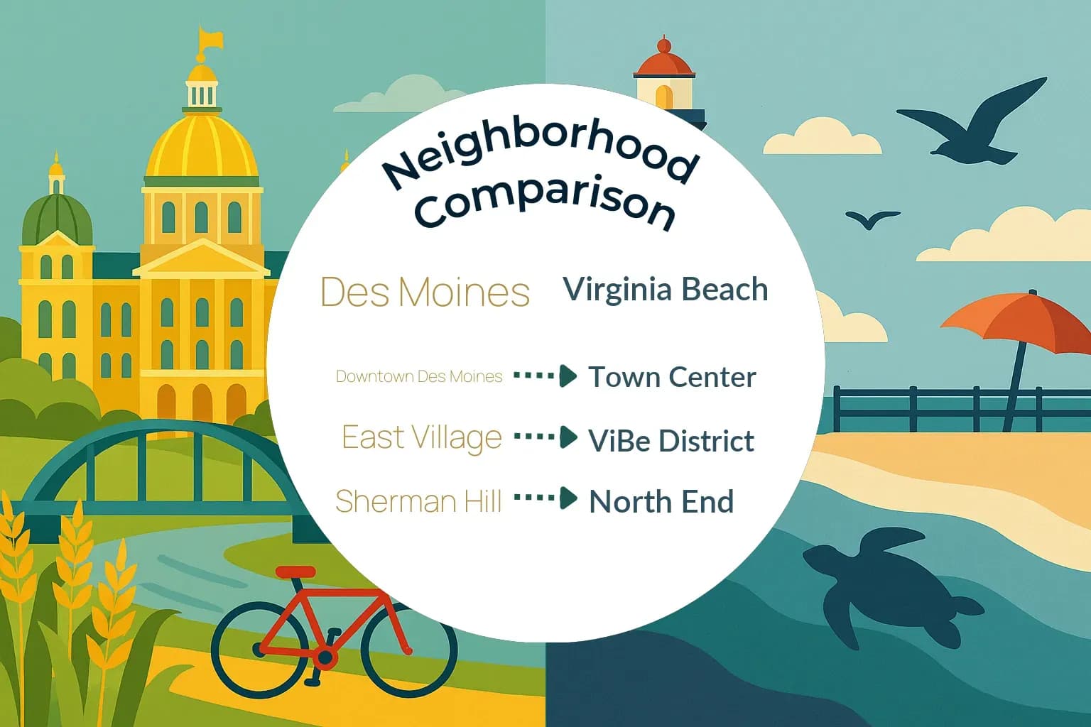 Des Moines vs Virginia Beach Neighborhood Comparison
