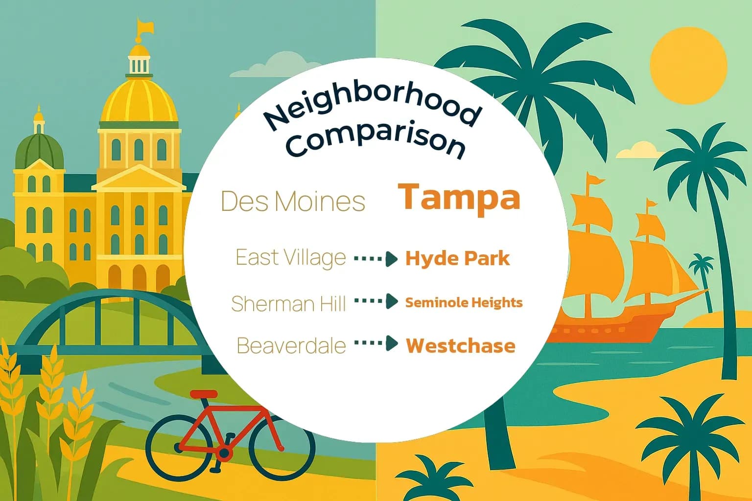 Des Moines vs Tampa Neighborhood Comparison