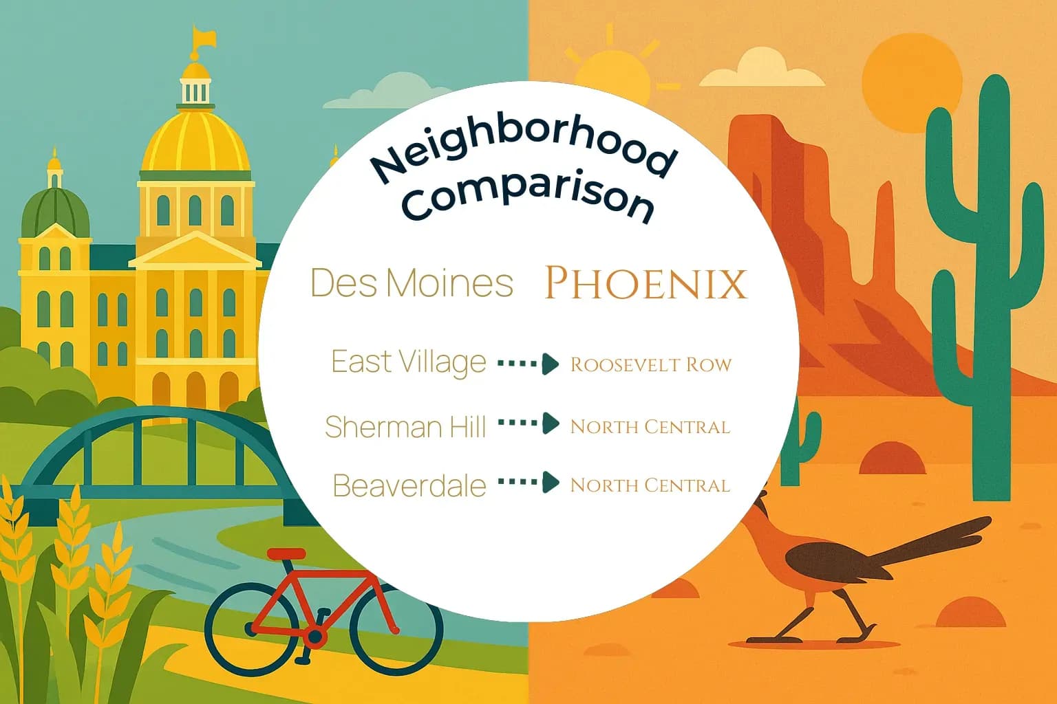 Des Moines vs Phoenix Neighborhood Comparison