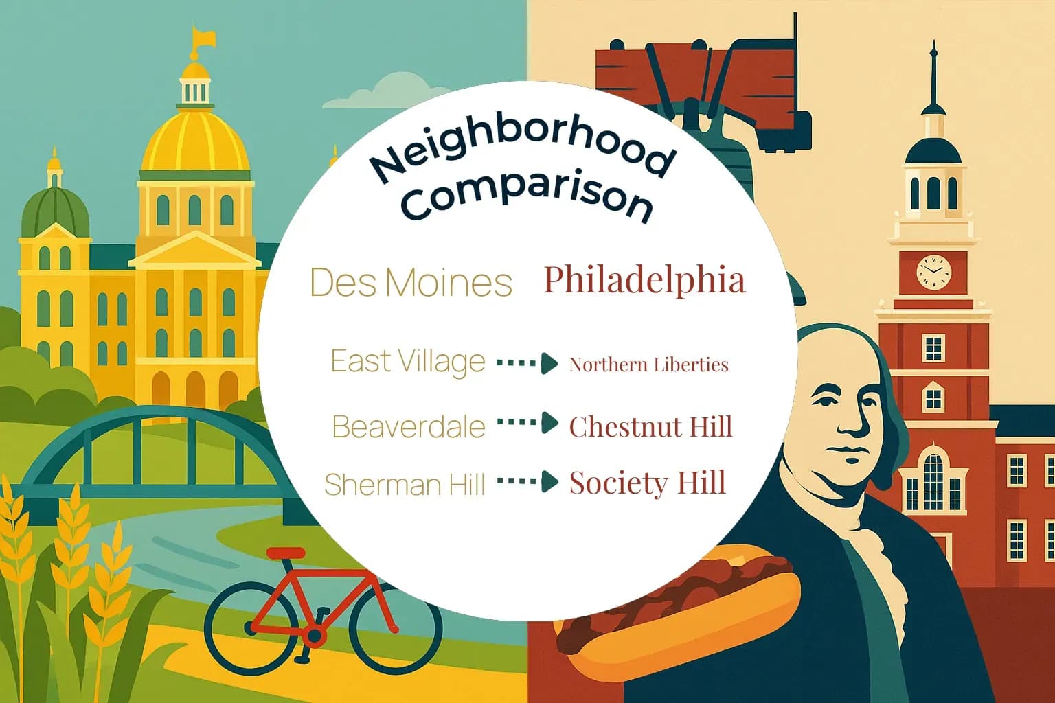 Des Moines vs Philadelphia Neighborhood Comparison