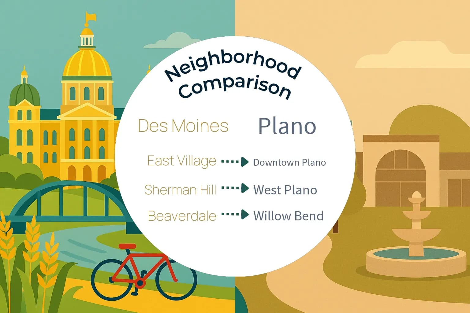 Des Moines vs Plano Neighborhood Comparison