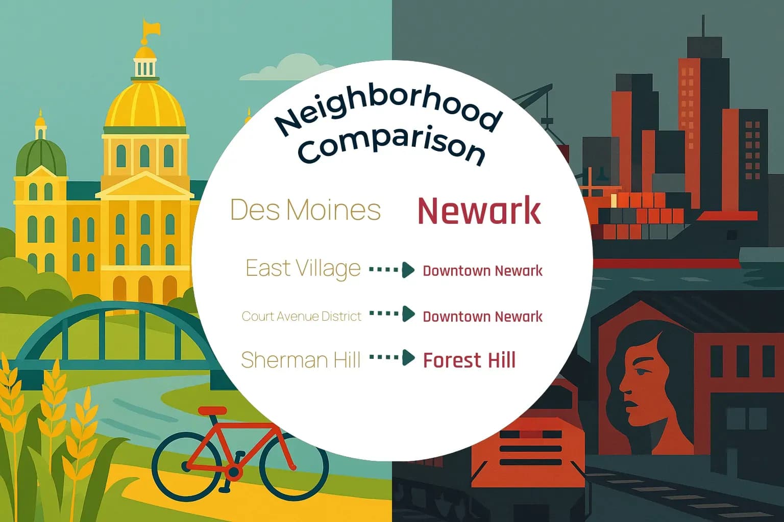 Des Moines vs Newark Neighborhood Comparison