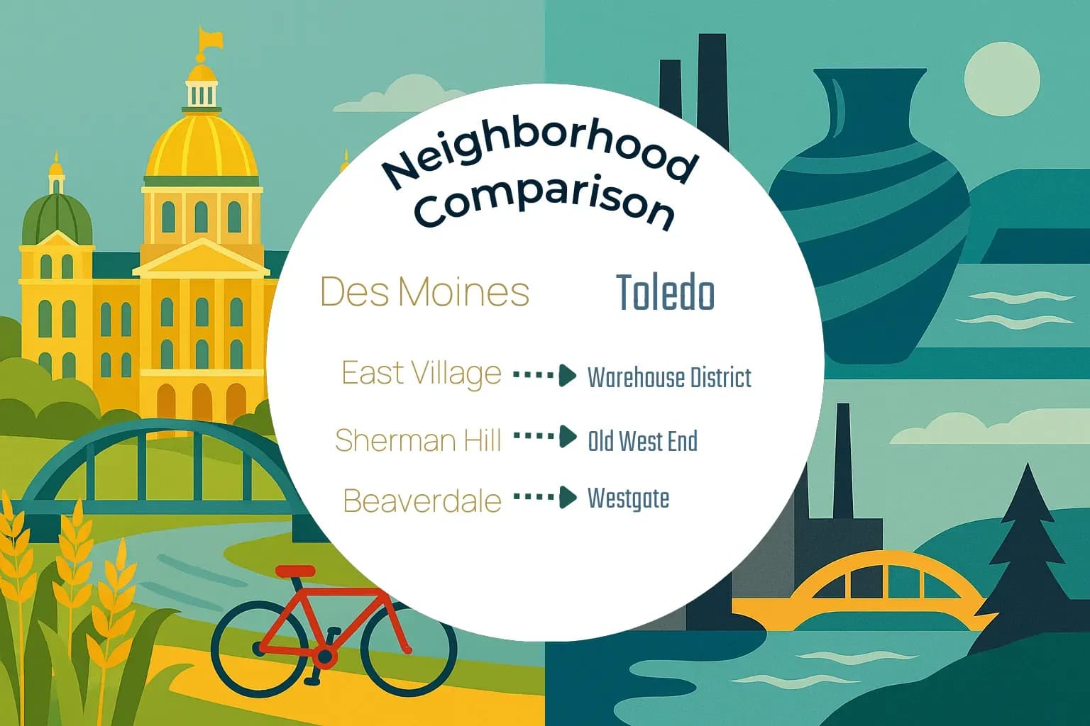 Des Moines vs Toledo Neighborhood Comparison