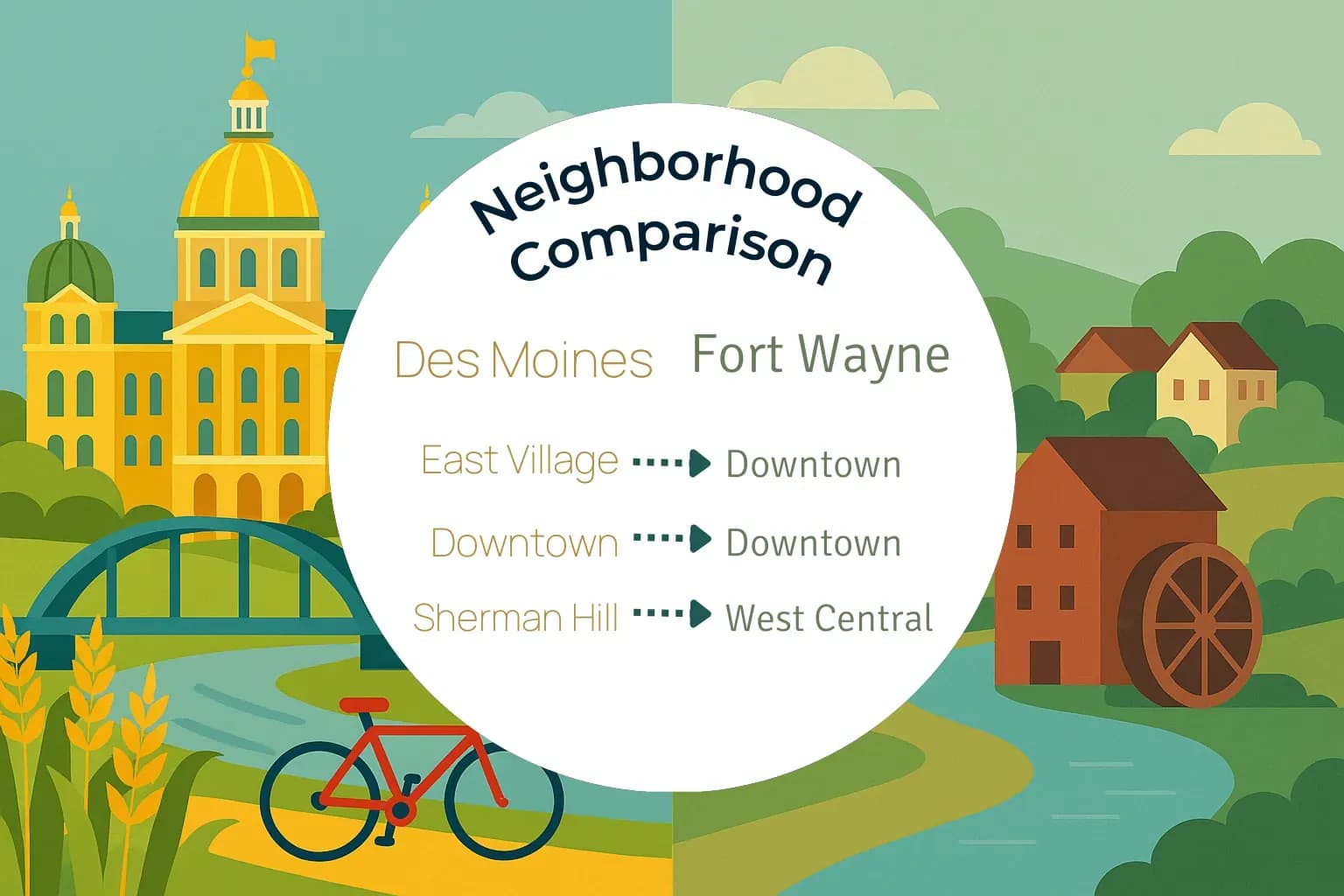 Des Moines vs Fort Wayne Neighborhood Comparison