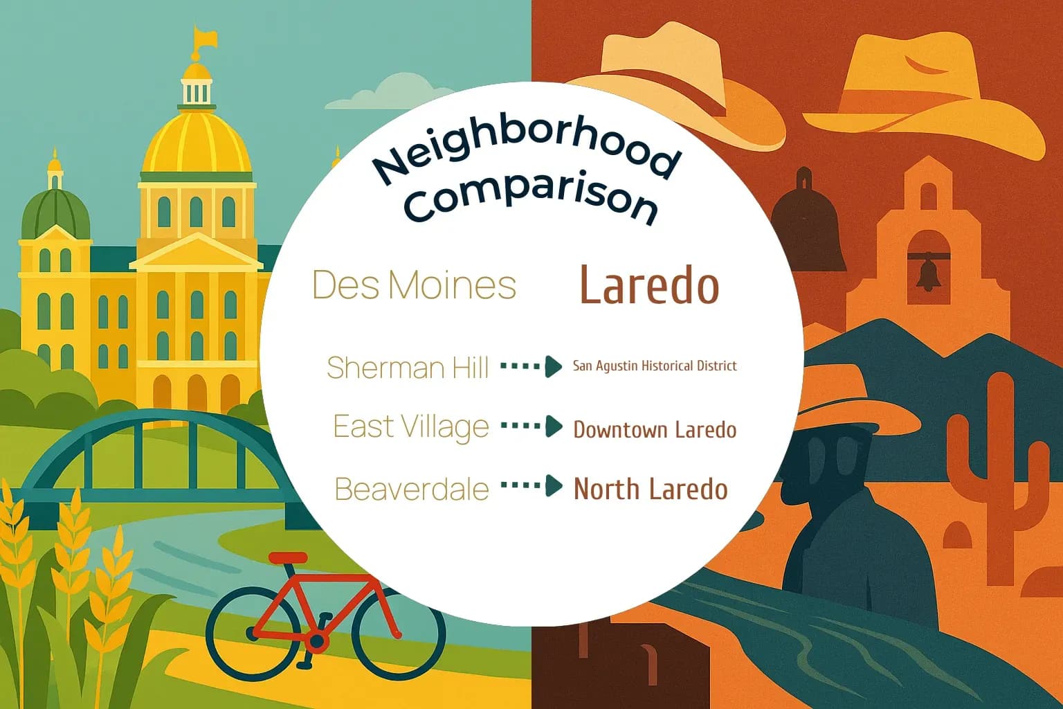 Des Moines vs Laredo Neighborhood Comparison
