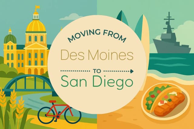 Moving from Des Moines to San Diego