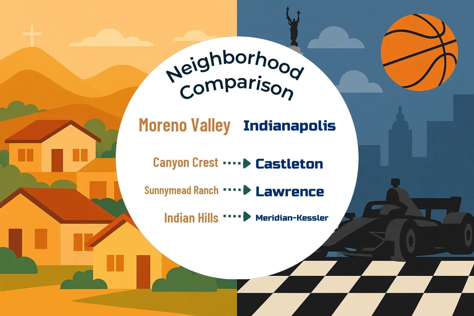 Moreno Valley vs Indianapolis Neighborhood Comparison