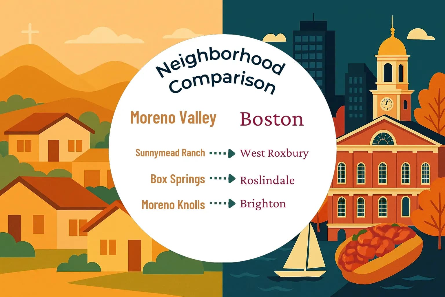 Moreno Valley vs Boston Neighborhood Comparison