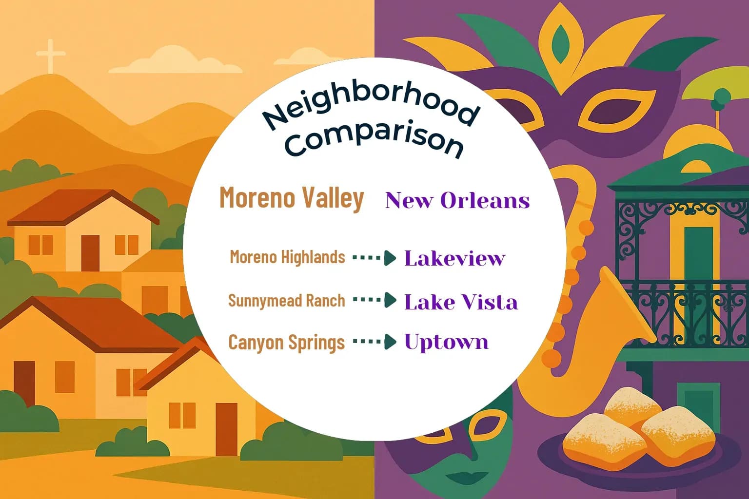 Moreno Valley vs New Orleans Neighborhood Comparison