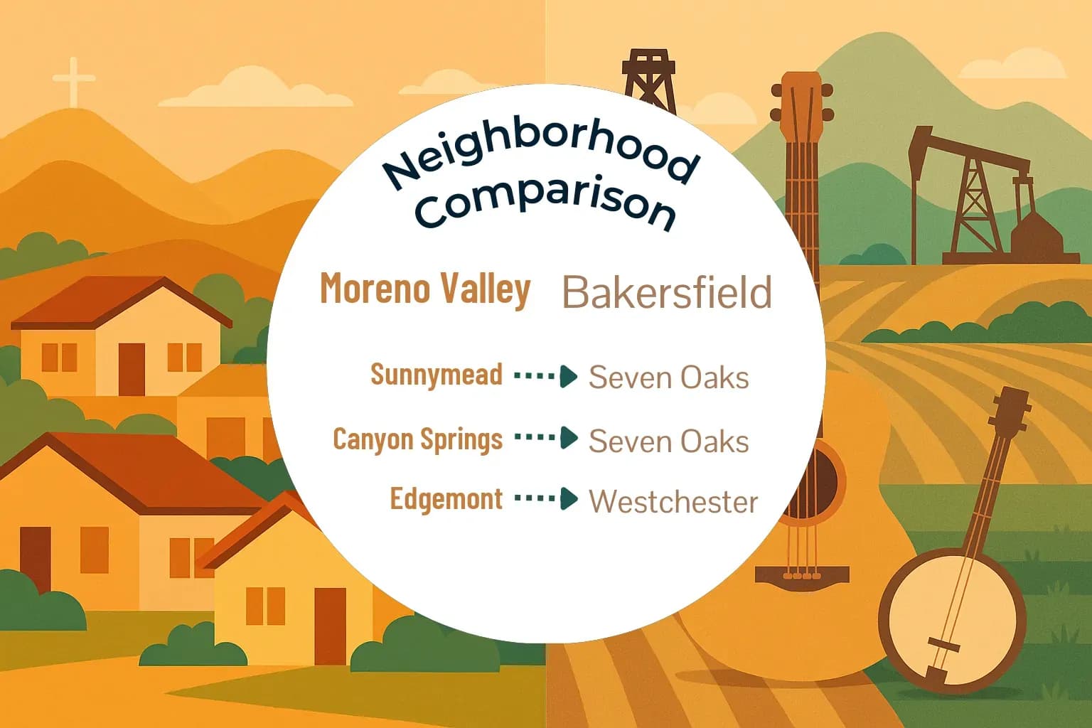 Moreno Valley vs Bakersfield Neighborhood Comparison