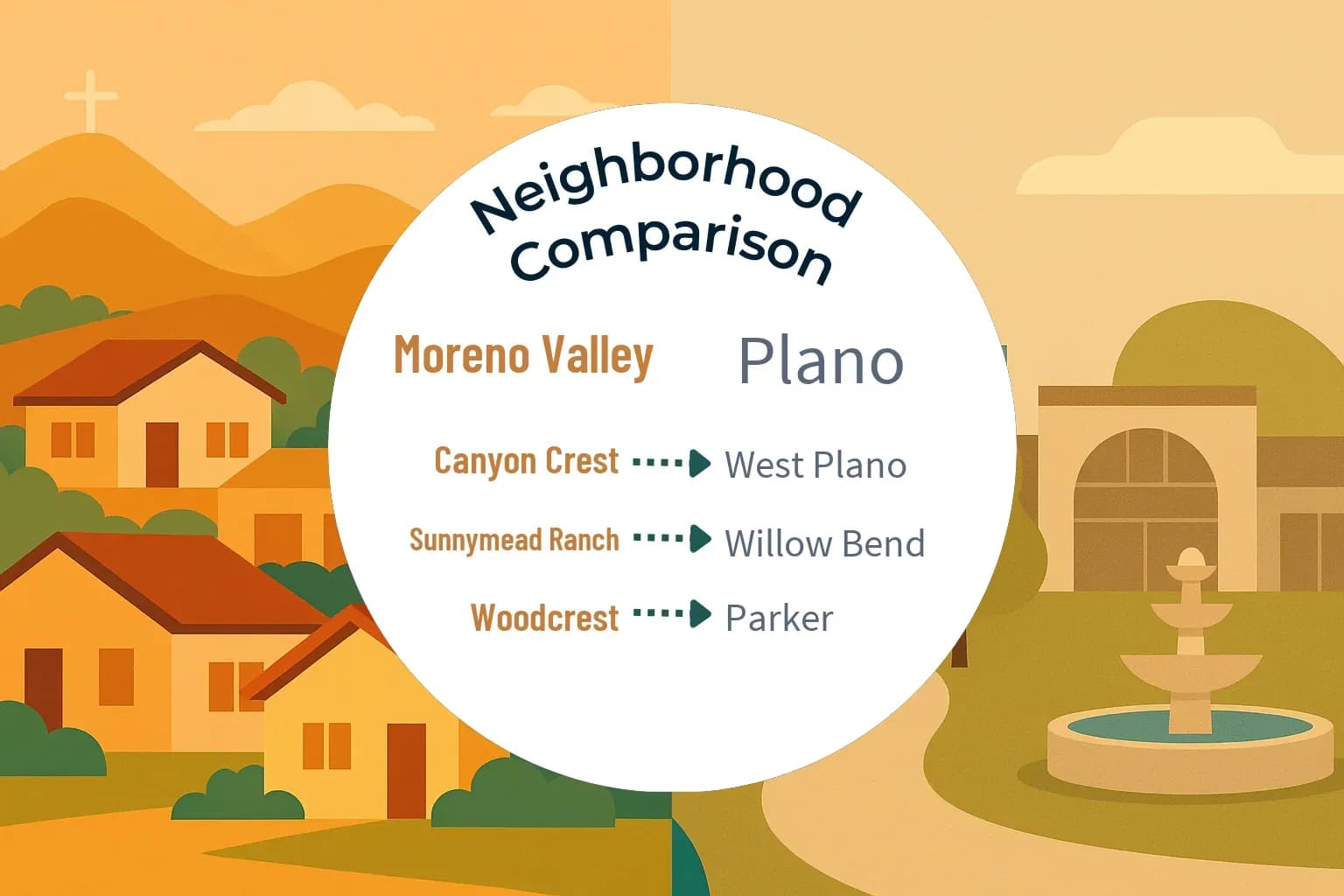 Moreno Valley vs Plano Neighborhood Comparison