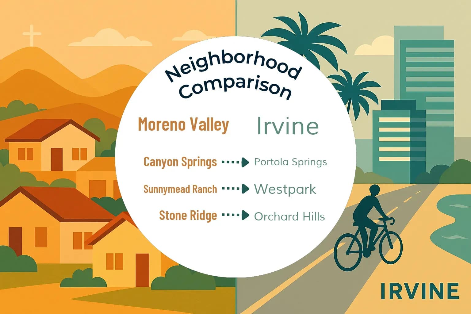 Moreno Valley vs Irvine Neighborhood Comparison