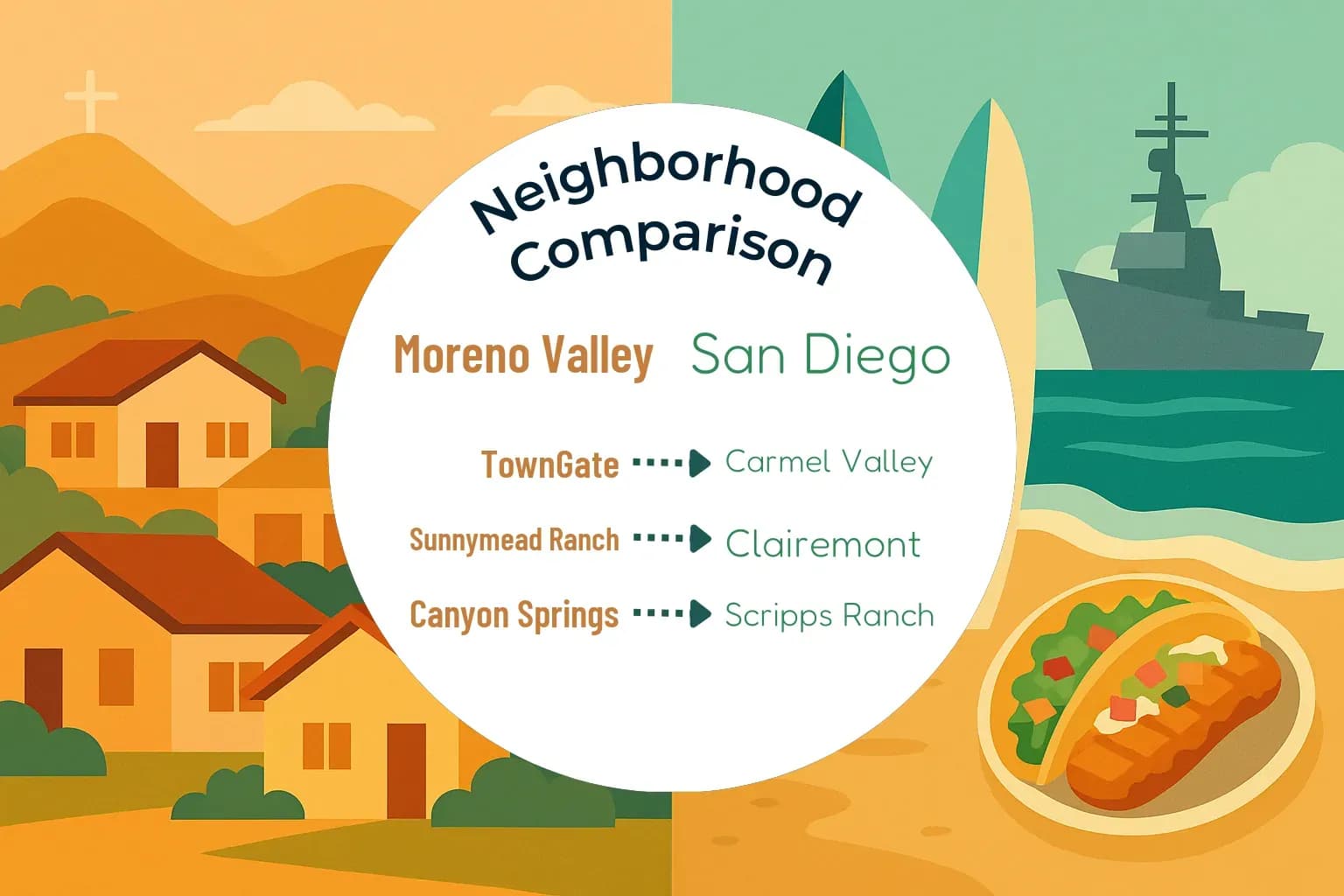 Moreno Valley vs San Diego Neighborhood Comparison