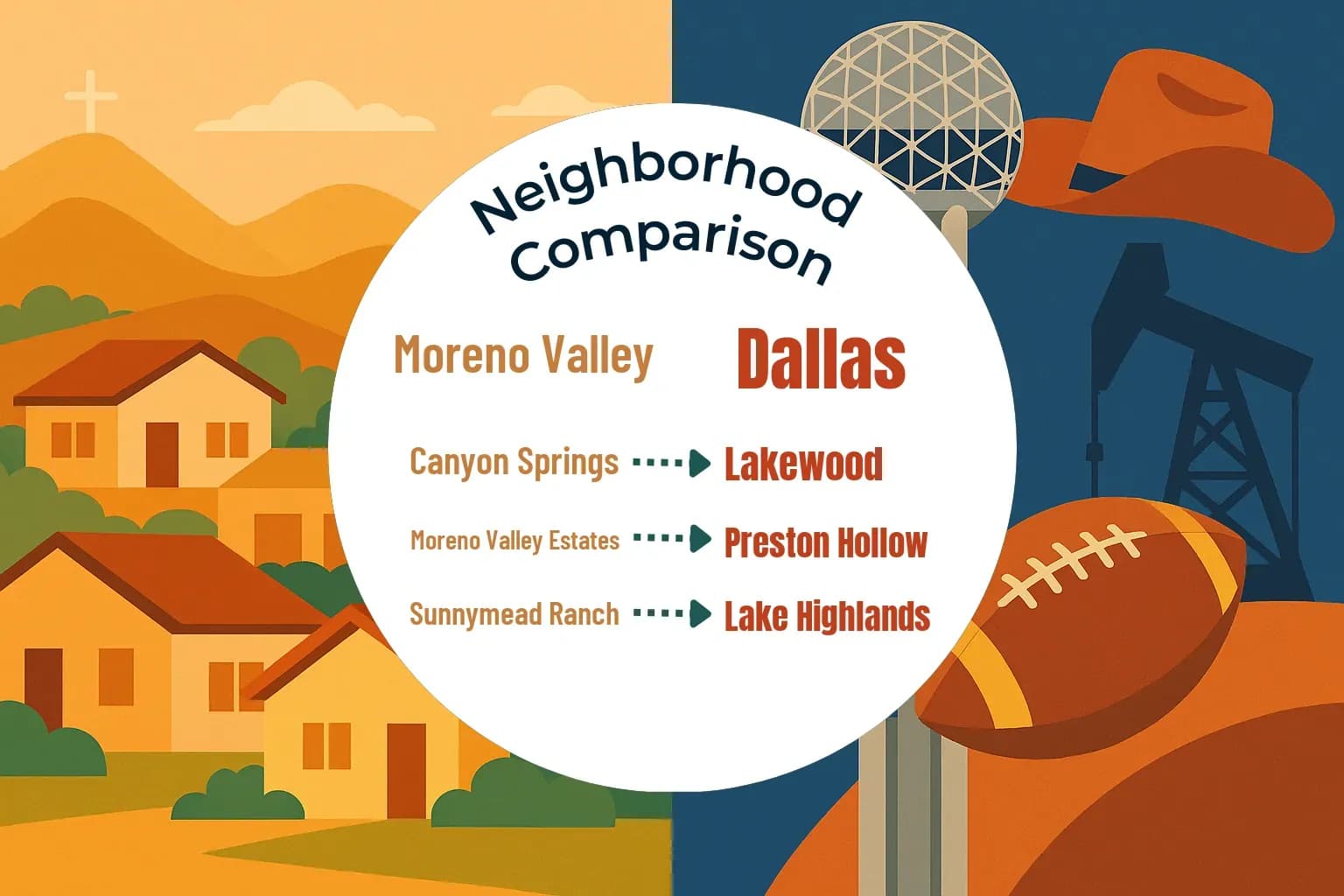 Moreno Valley vs Dallas Neighborhood Comparison