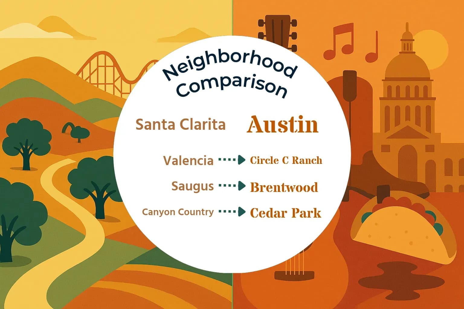 Santa Clarita vs Austin Neighborhood Comparison