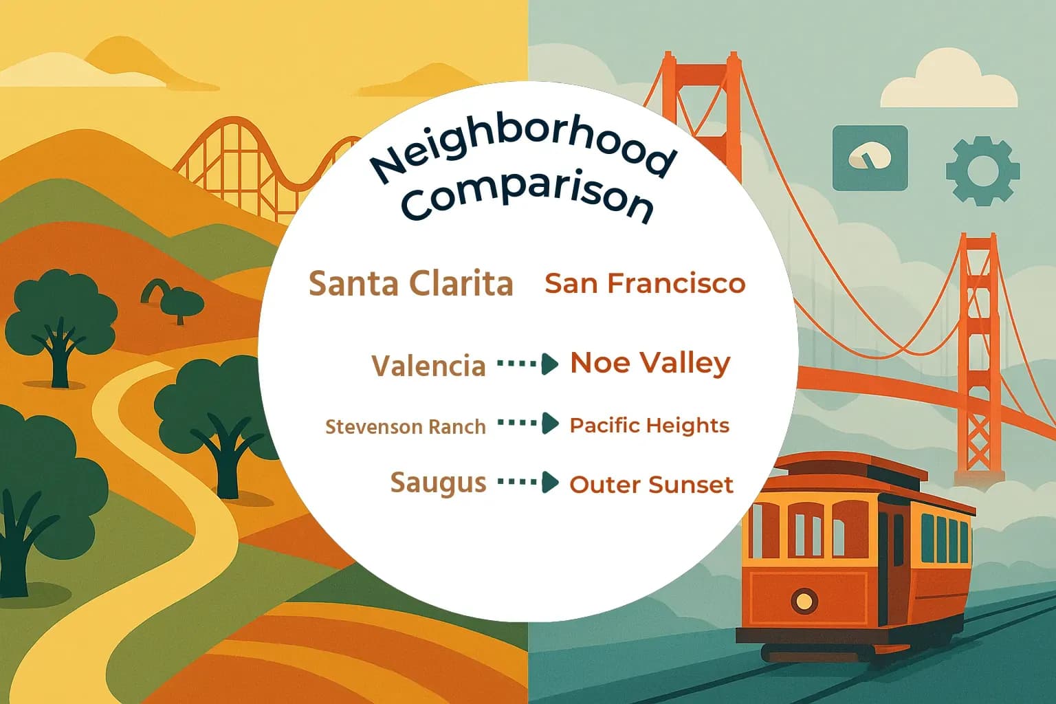 Santa Clarita vs San Francisco Neighborhood Comparison