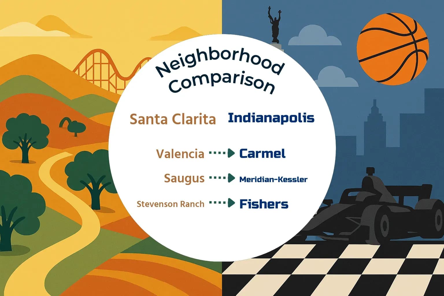 Santa Clarita vs Indianapolis Neighborhood Comparison