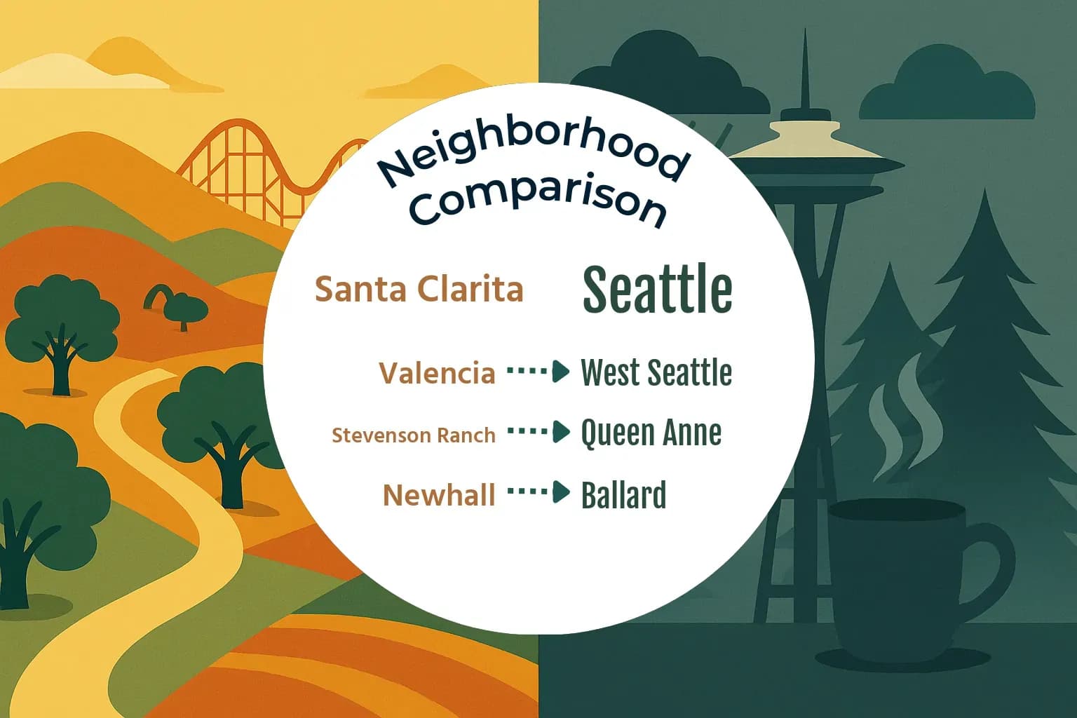 Santa Clarita vs Seattle Neighborhood Comparison