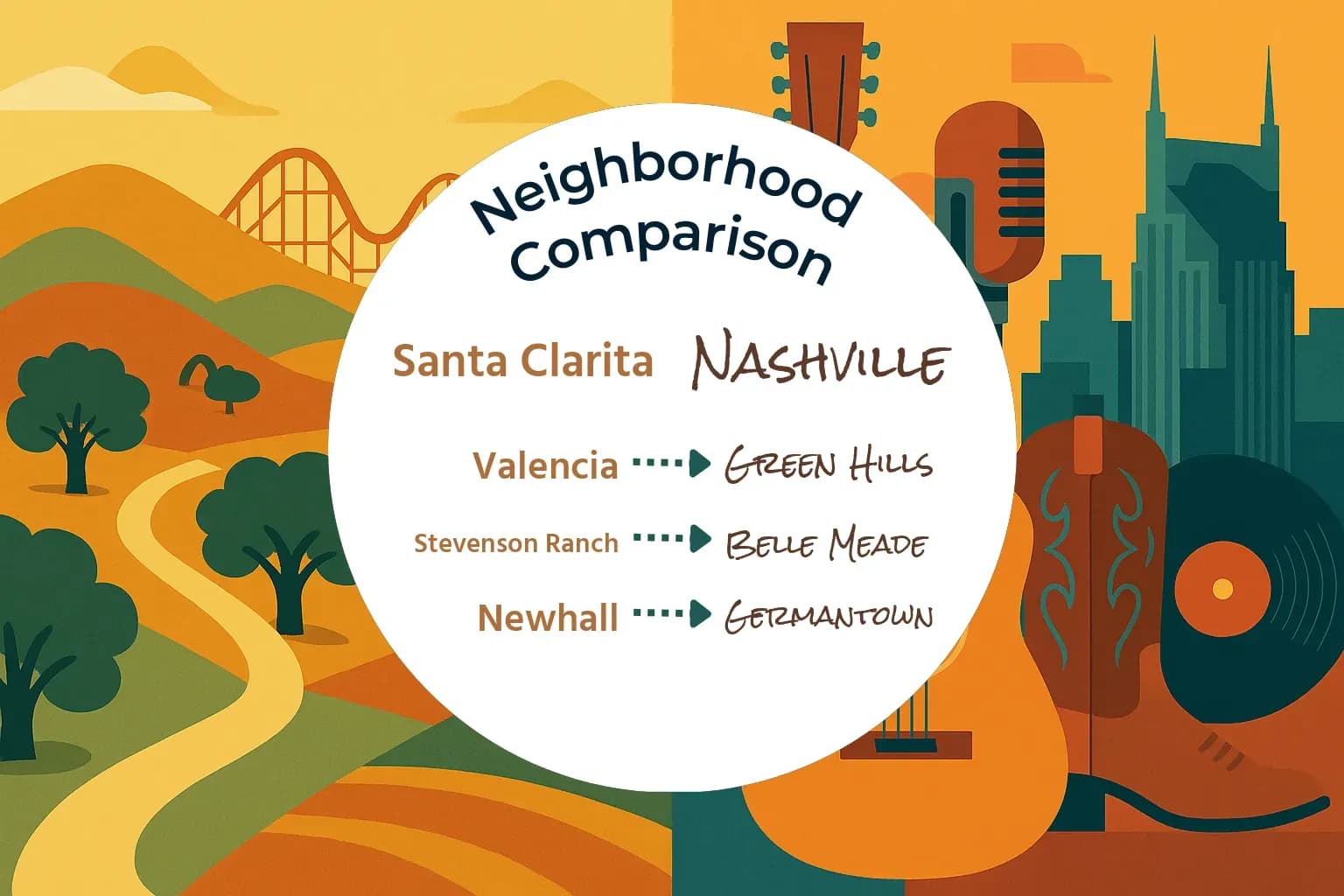 Santa Clarita vs Nashville Neighborhood Comparison