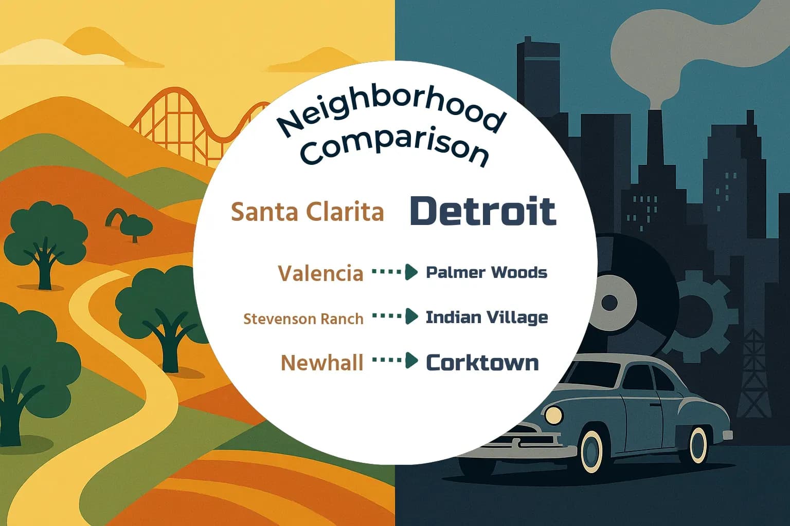 Santa Clarita vs Detroit Neighborhood Comparison