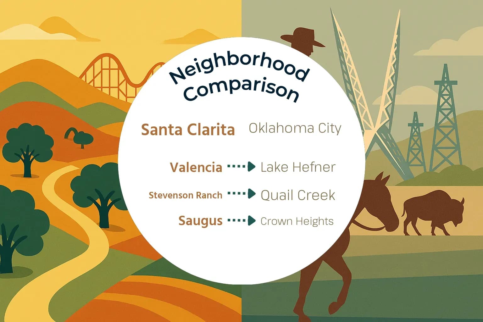 Santa Clarita vs Oklahoma City Neighborhood Comparison
