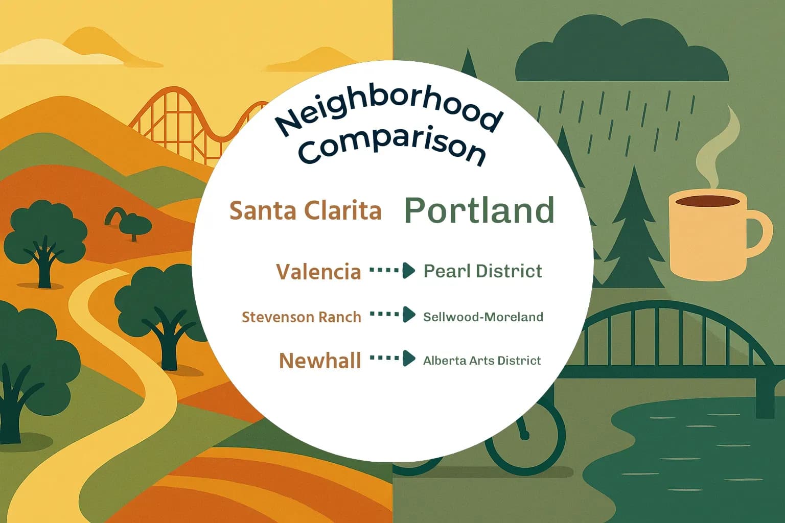Santa Clarita vs Portland Neighborhood Comparison
