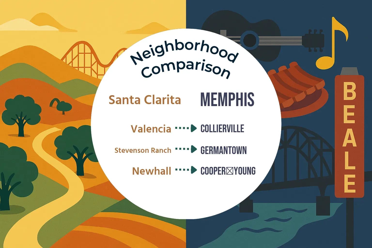 Santa Clarita vs Memphis Neighborhood Comparison