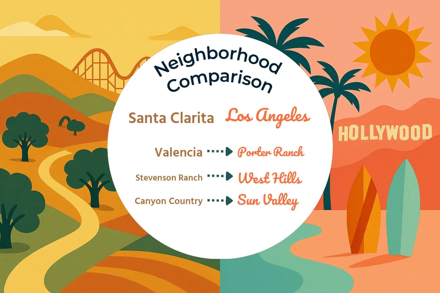 Santa Clarita vs Los Angeles Neighborhood Comparison