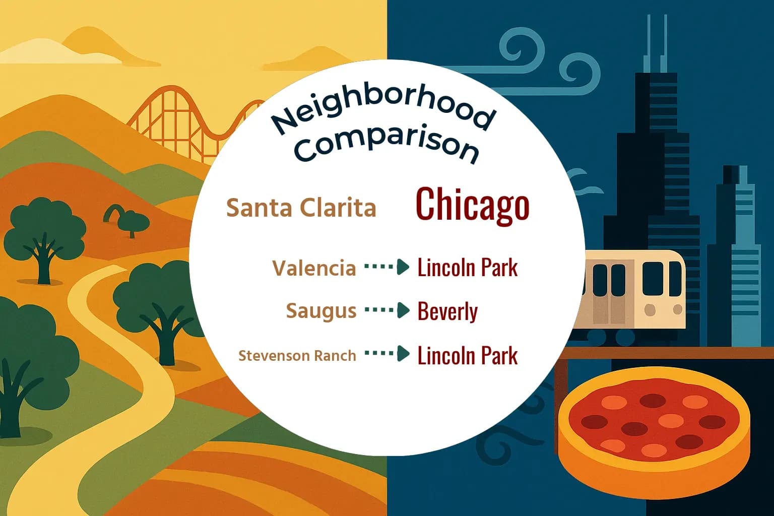 Santa Clarita vs Chicago Neighborhood Comparison