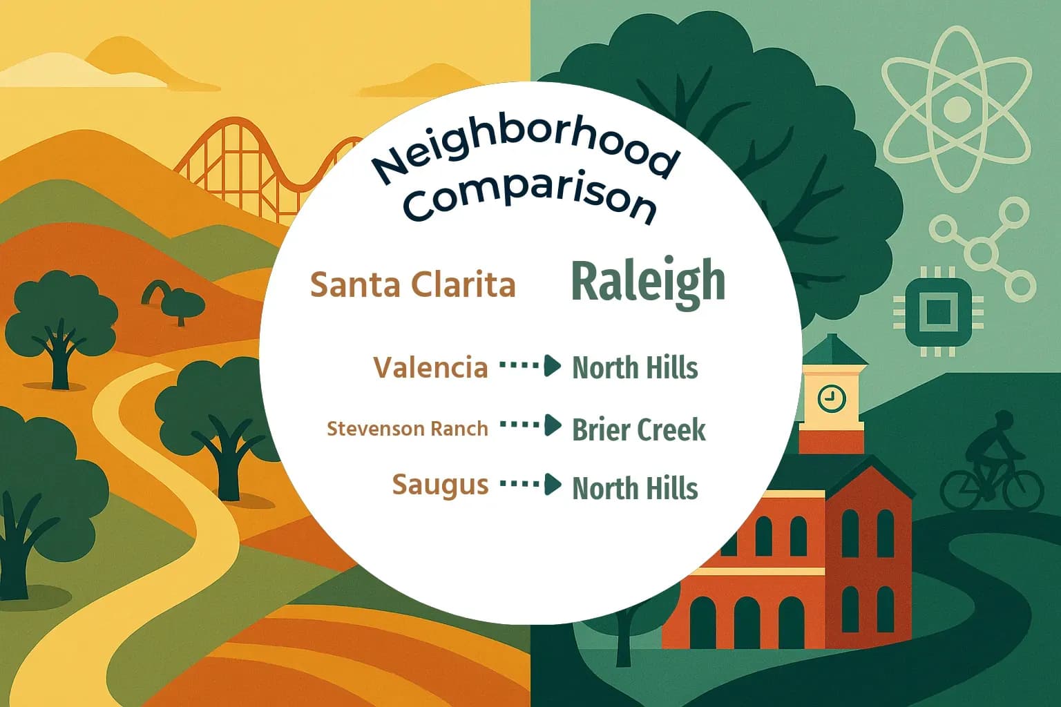 Santa Clarita vs Raleigh Neighborhood Comparison