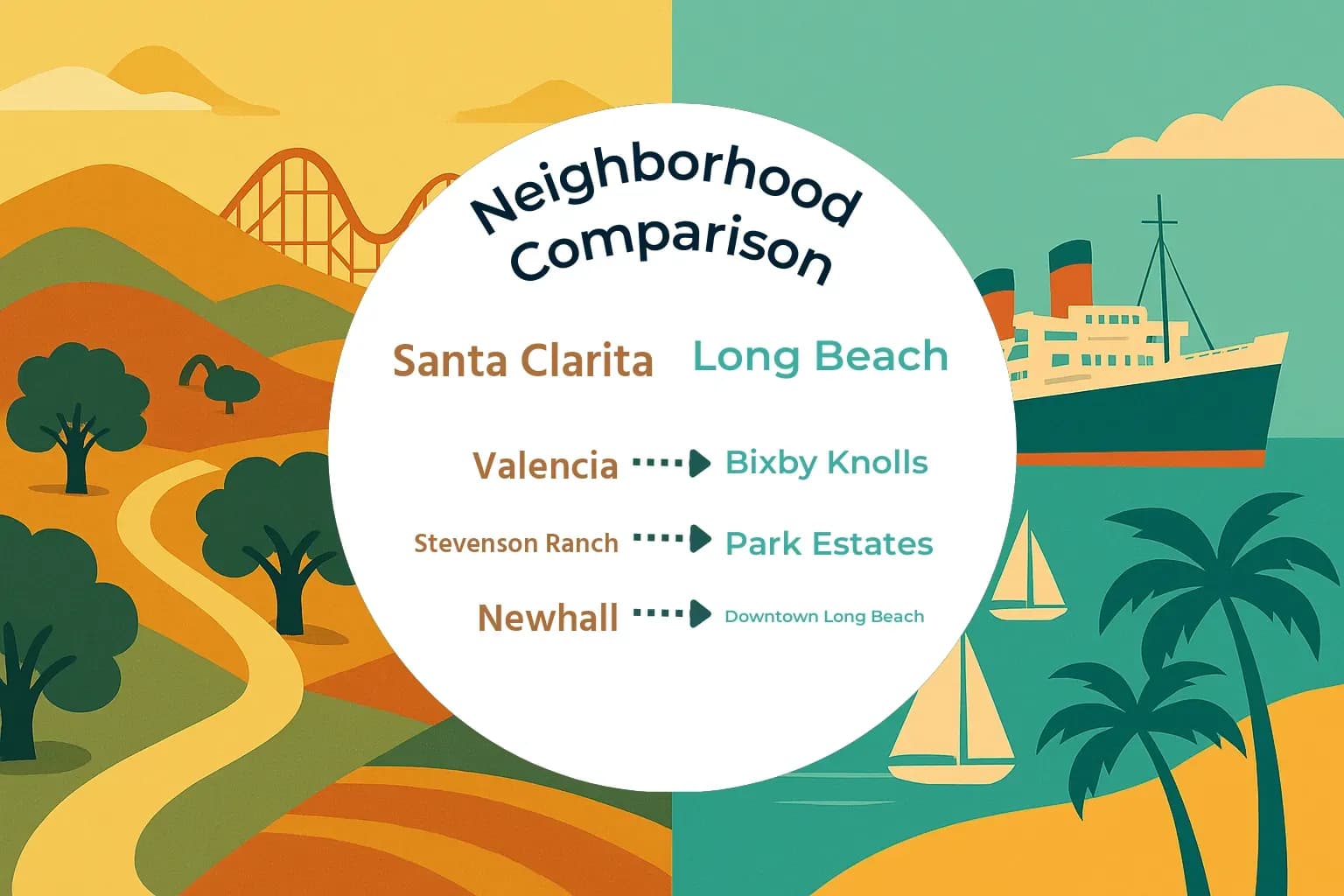 Santa Clarita vs Long Beach Neighborhood Comparison