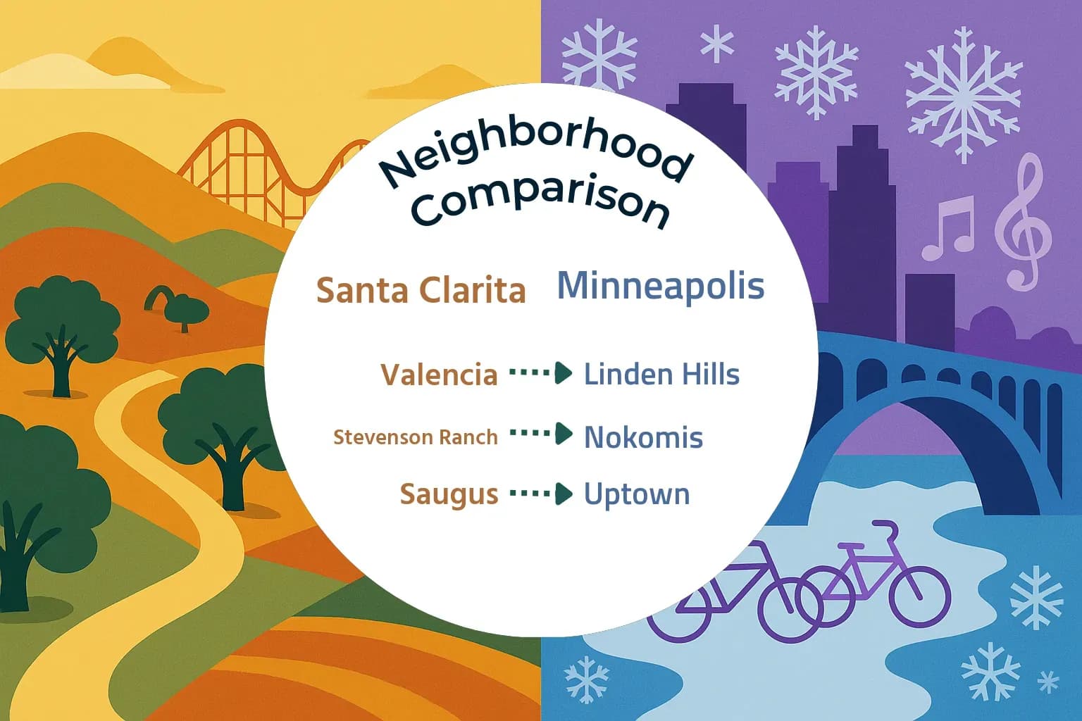 Santa Clarita vs Minneapolis Neighborhood Comparison