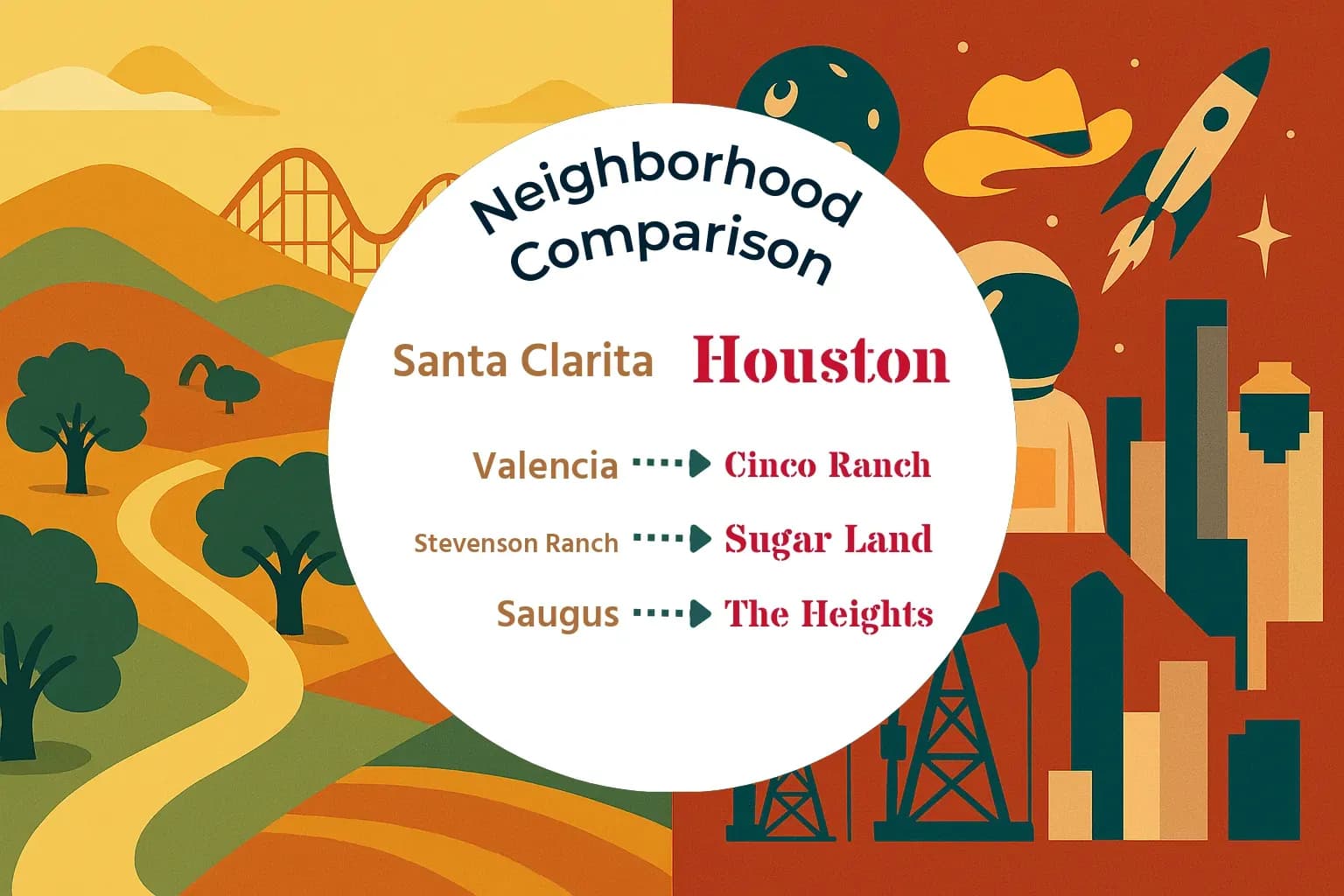 Santa Clarita vs Houston Neighborhood Comparison