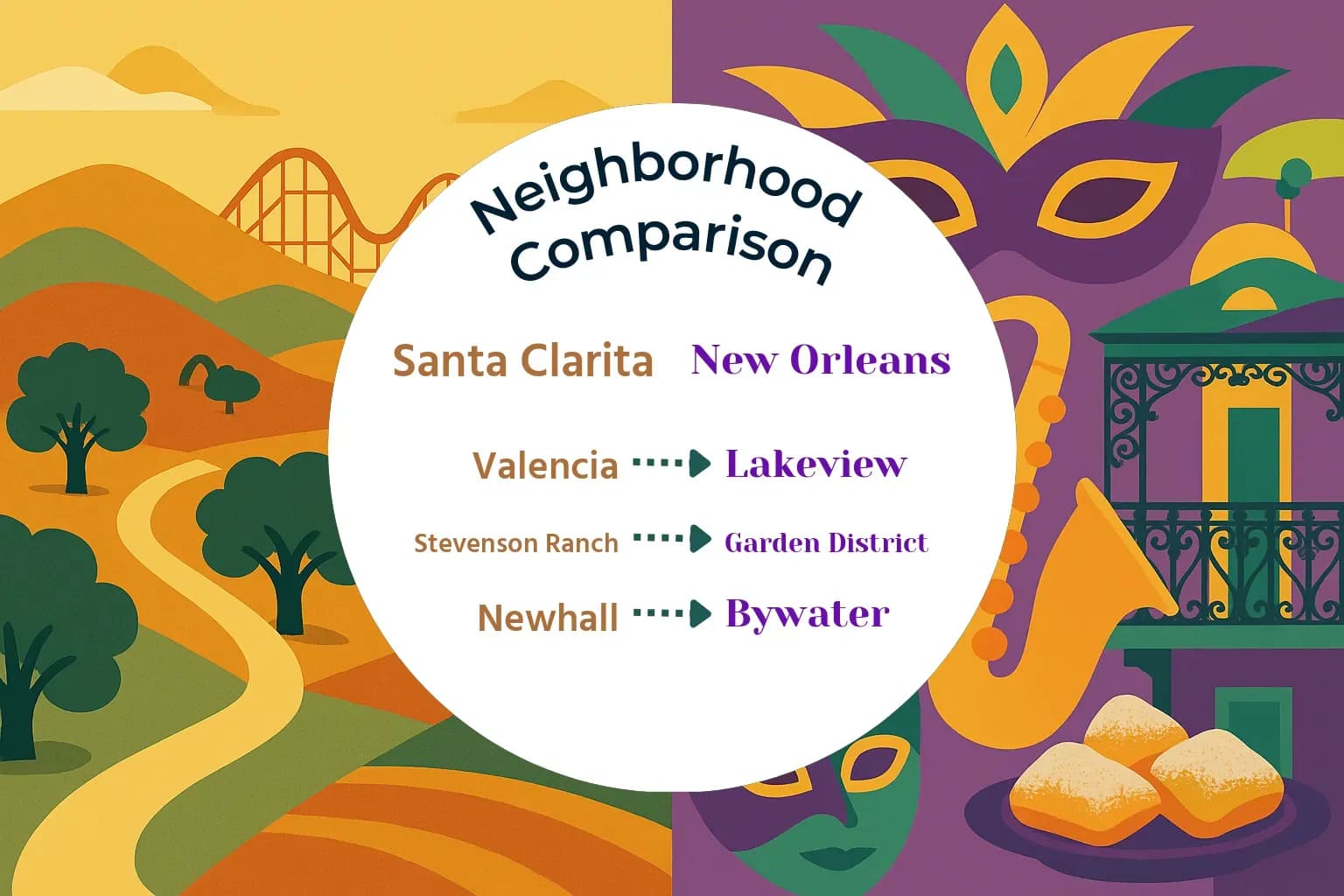 Santa Clarita vs New Orleans Neighborhood Comparison