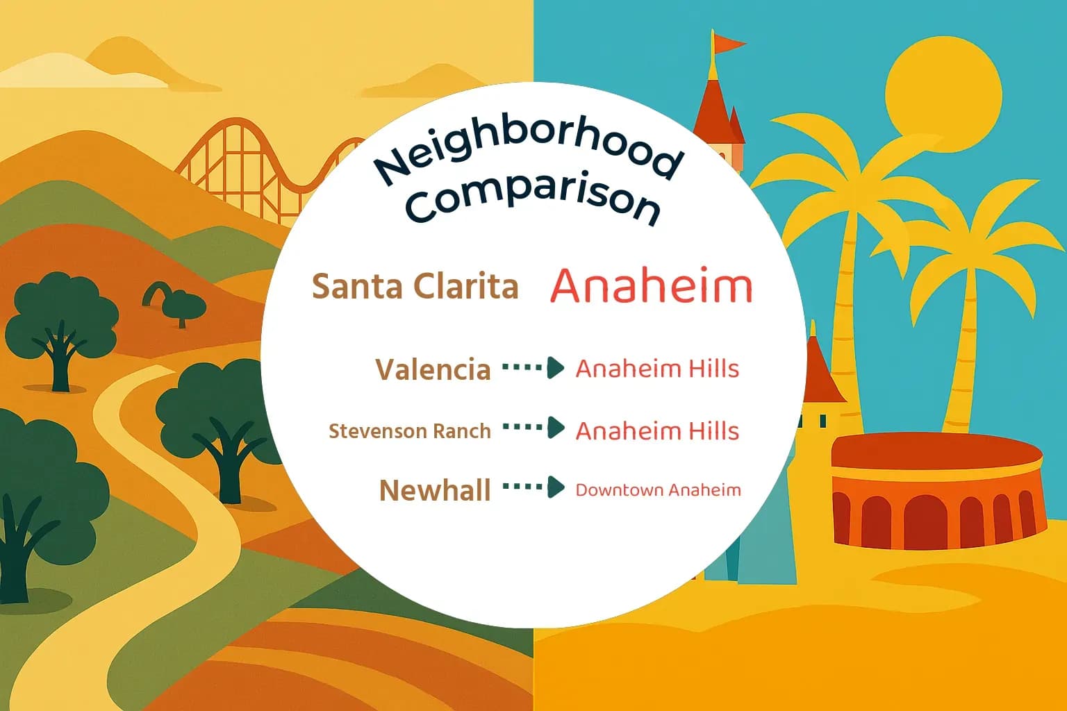 Santa Clarita vs Anaheim Neighborhood Comparison