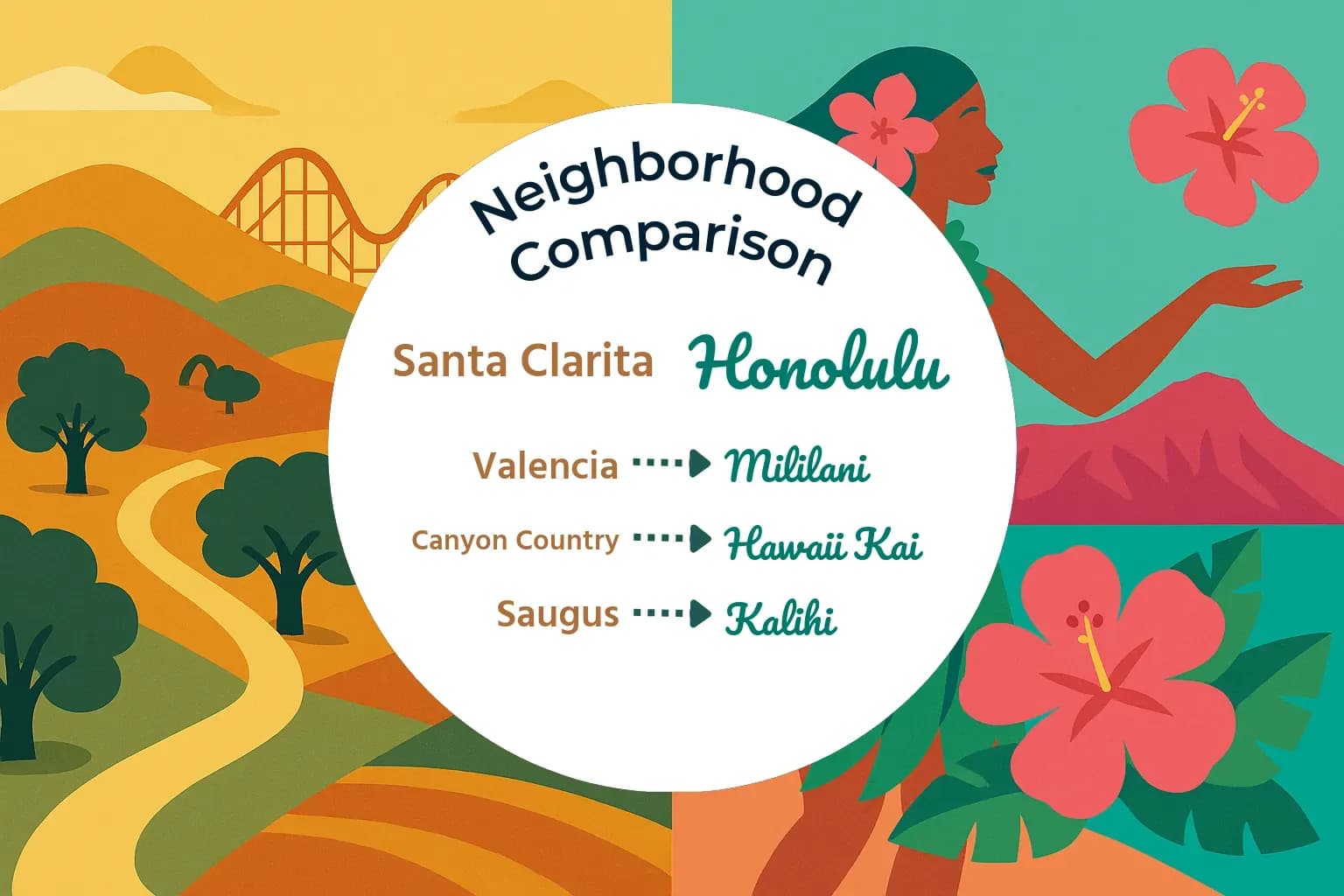 Santa Clarita vs Honolulu Neighborhood Comparison