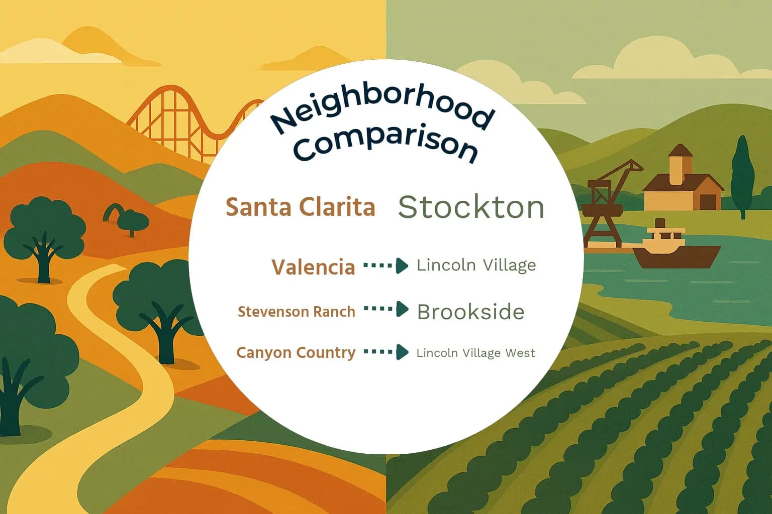 Santa Clarita vs Stockton Neighborhood Comparison