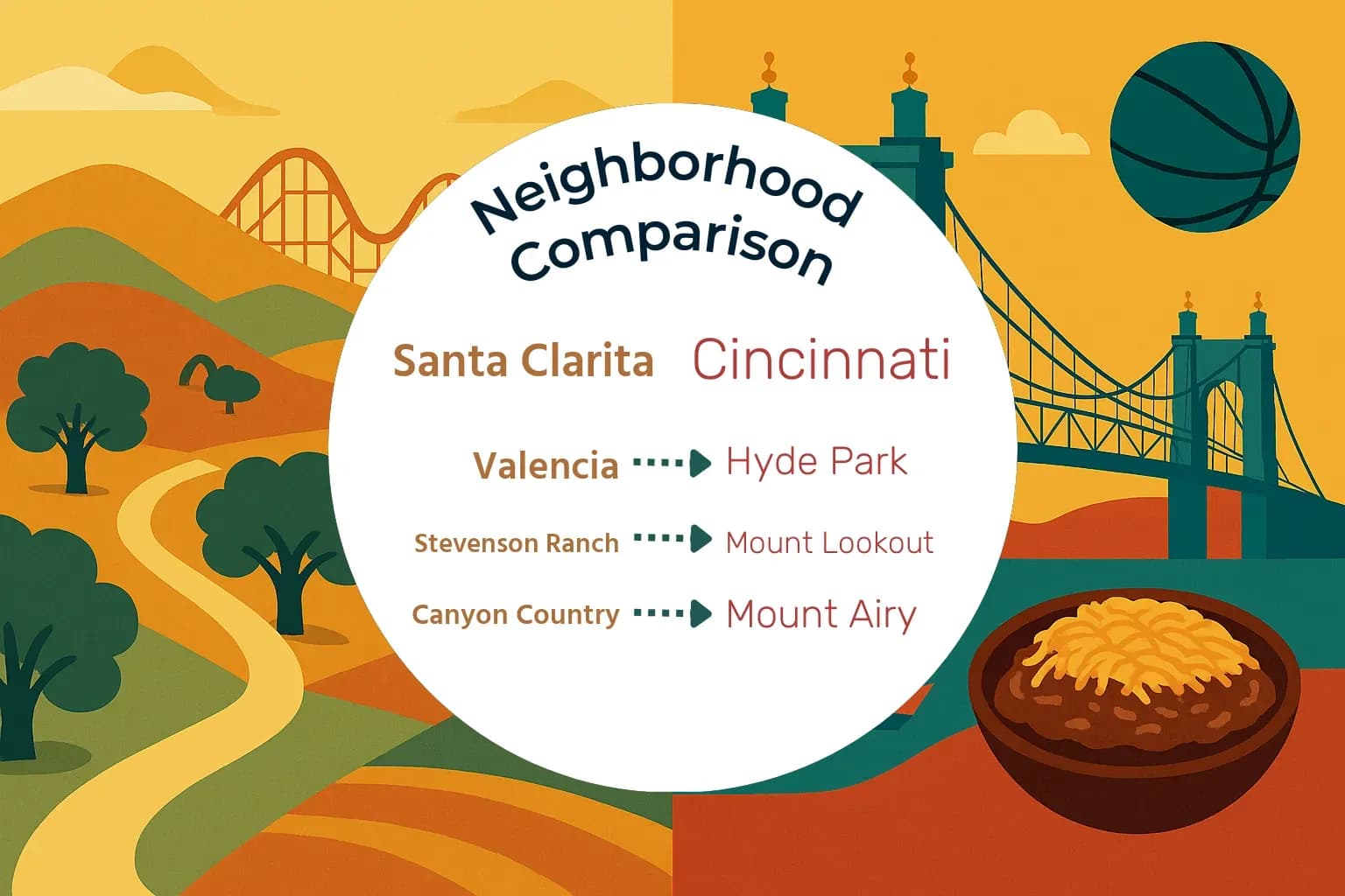 Santa Clarita vs Cincinnati Neighborhood Comparison