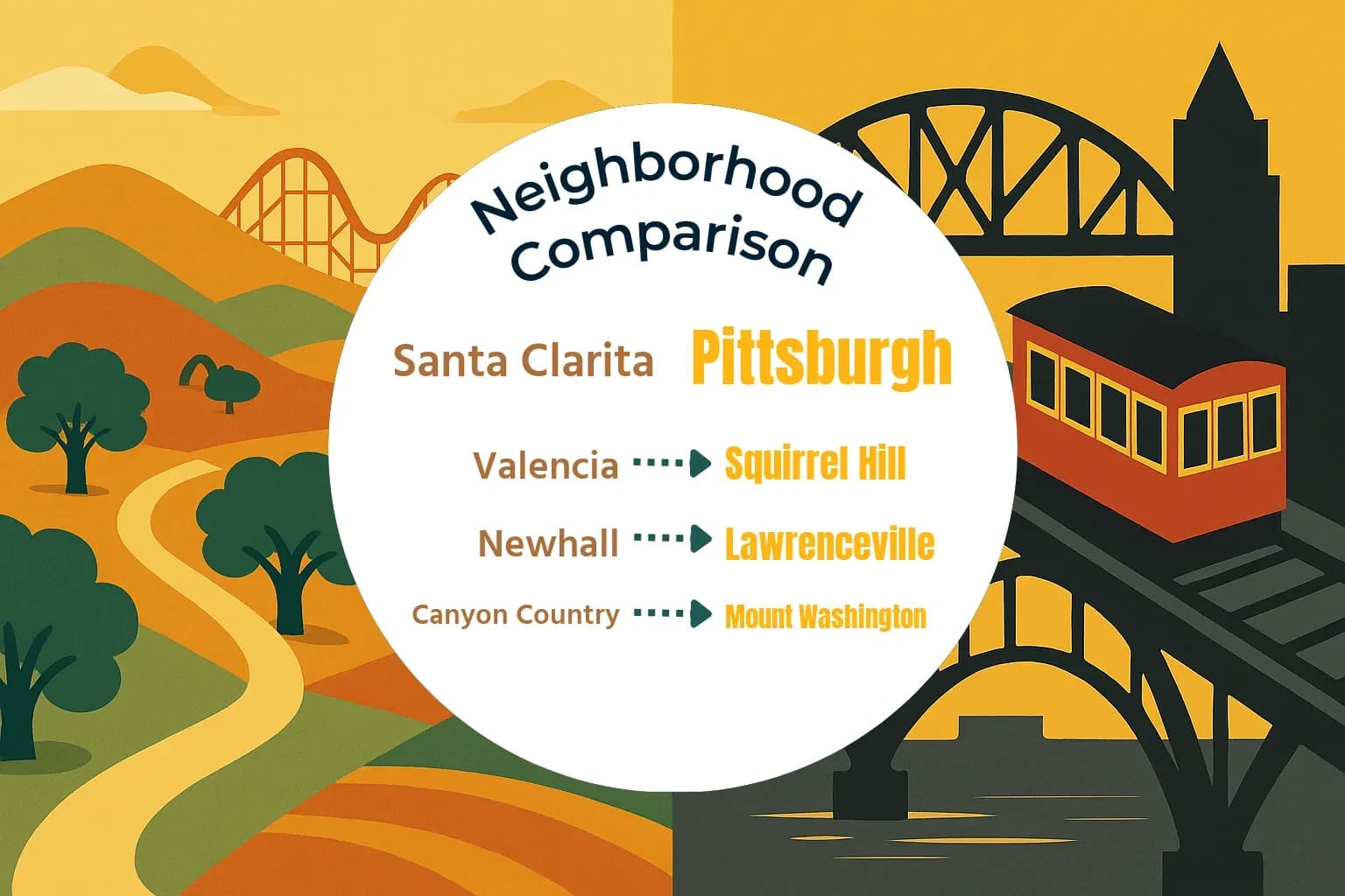 Santa Clarita vs Pittsburgh Neighborhood Comparison