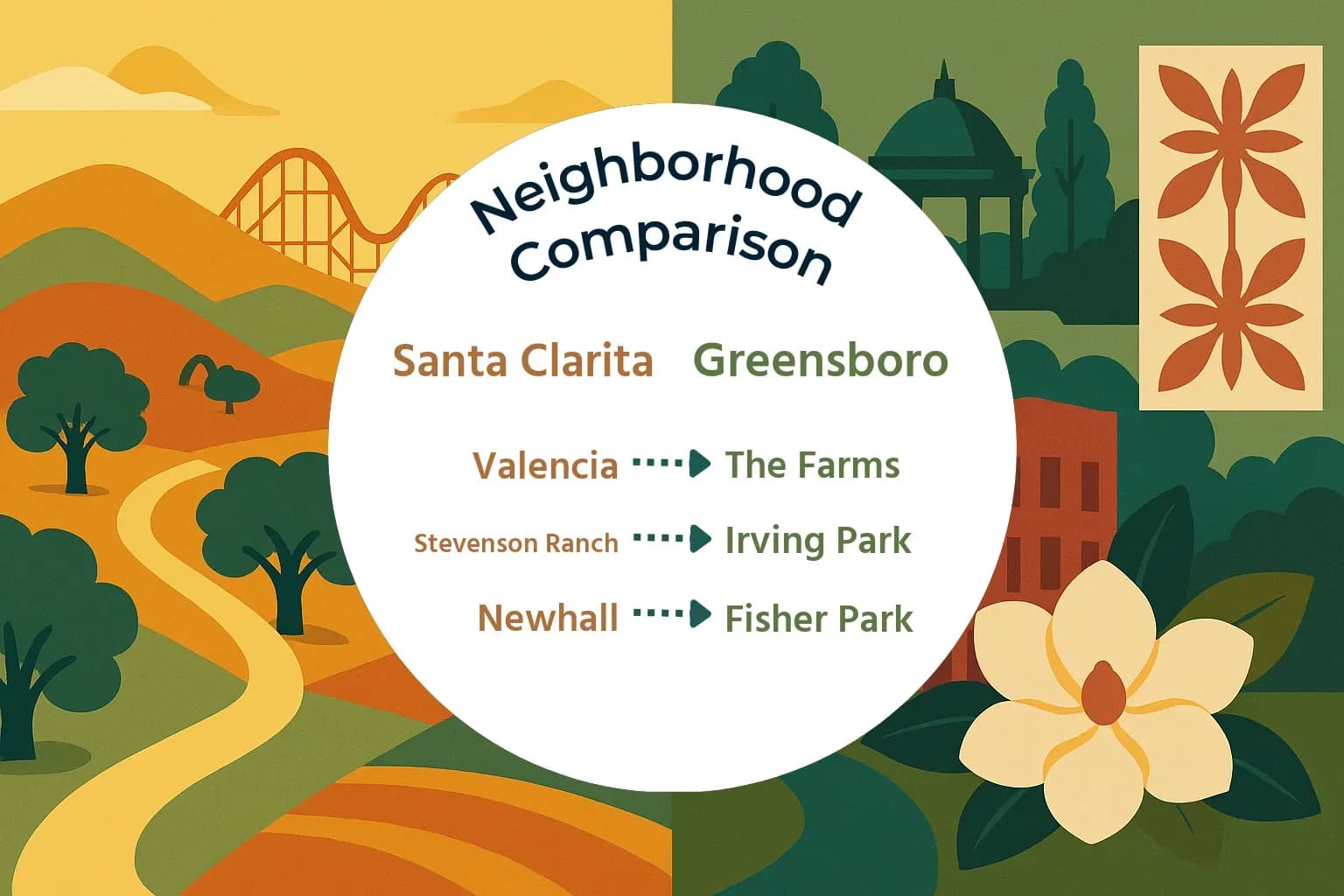 Santa Clarita vs Greensboro Neighborhood Comparison
