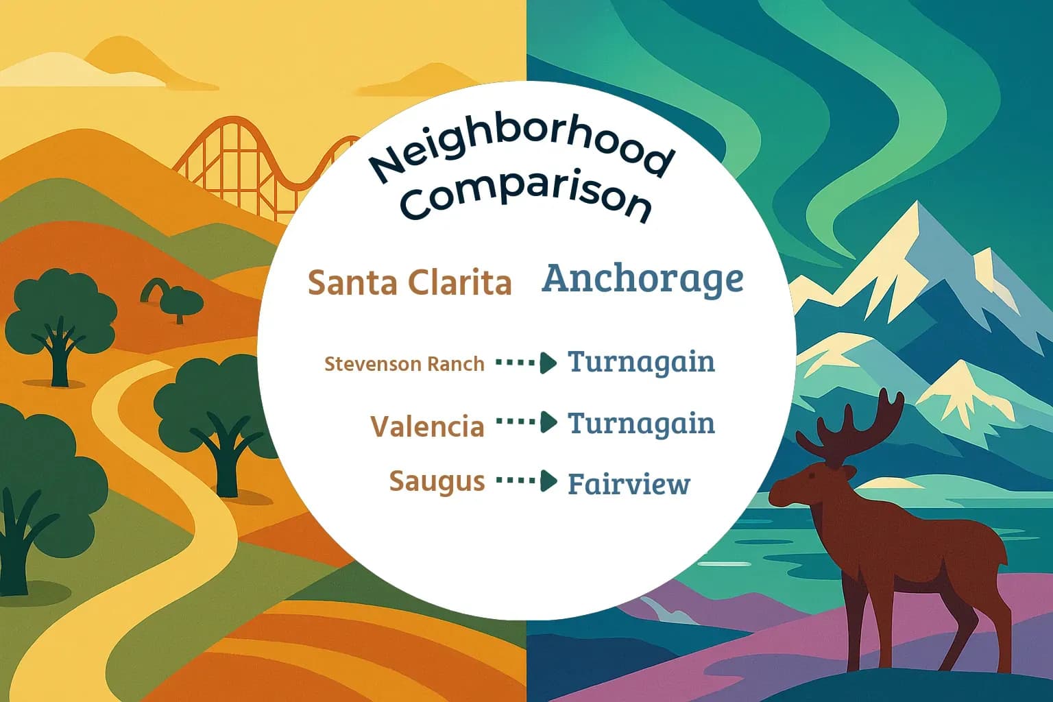 Santa Clarita vs Anchorage Neighborhood Comparison