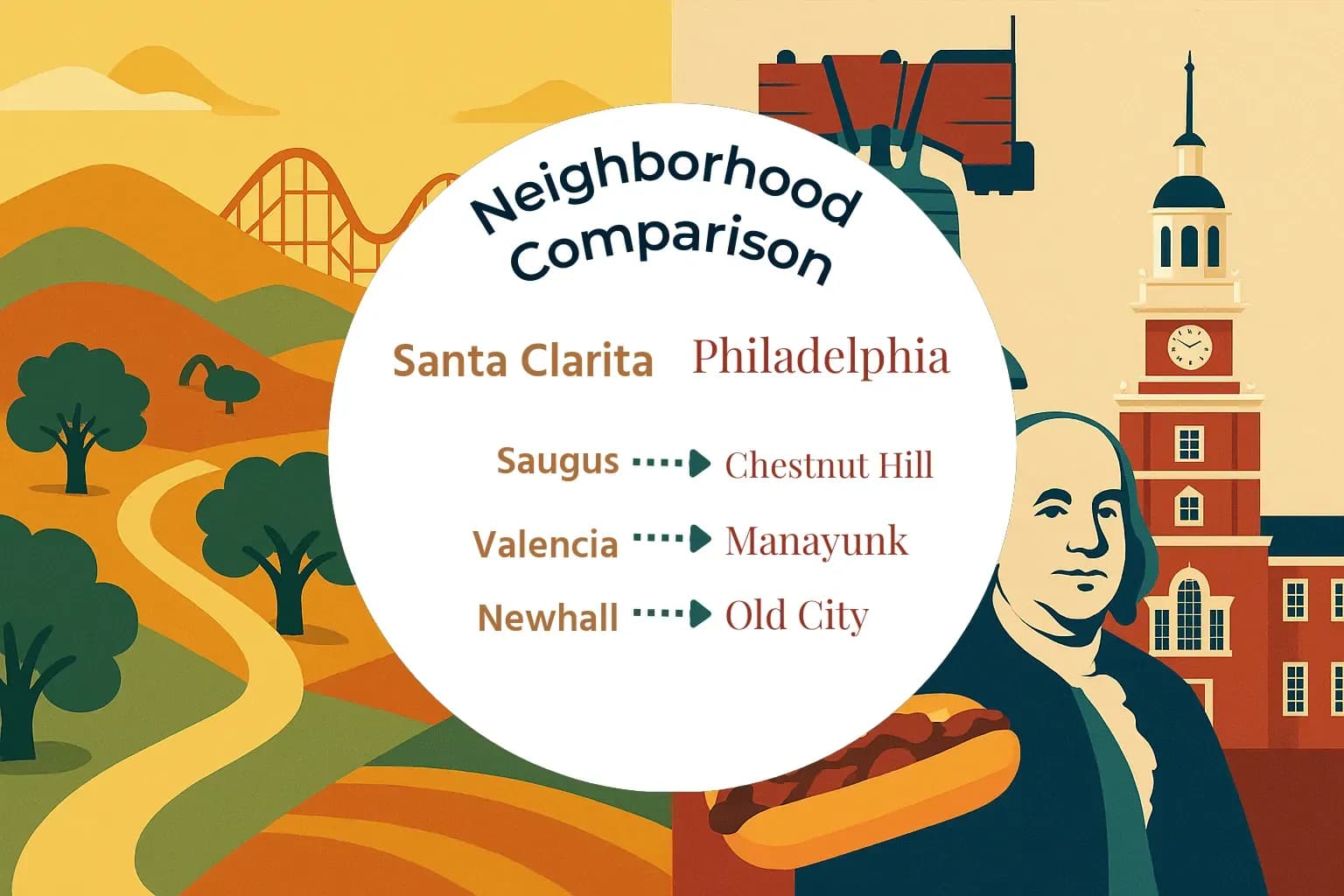 Santa Clarita vs Philadelphia Neighborhood Comparison