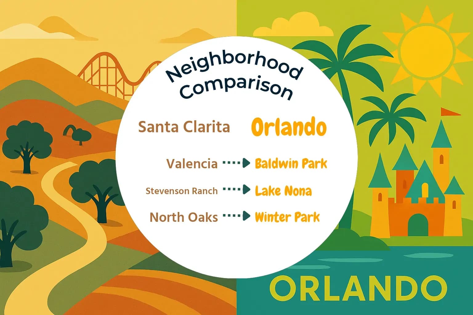 Santa Clarita vs Orlando Neighborhood Comparison